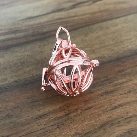 bola cage ogive cuivre plaqué or rose 20mm