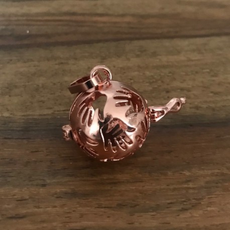 bola cage main du partage cuivre plaqué or rose 20mm