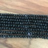 10 Perles jade boulier facette noir 6x4mm
