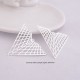 2 Estampes laiton plaqué Argent filigrane triangle 35x40mm