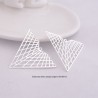 2 Estampes 35x40mm triangle  laiton plaqué Argent