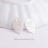 6 Estampes 19x10mm  mini feuille laiton plaqué argent