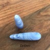 1 perle  jade goutte enrubanné bleu lavande 40x10mm