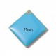 4 Breloques sequin losange bleu émail 21mm