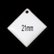 4 breloques sequin losange blanc émail 21mm
