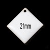 4 breloques sequin losange blanc émail 21mm