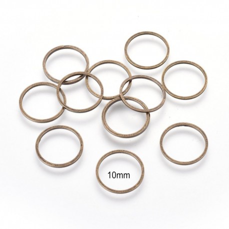 30 anneaux connecteur rond laiton bronze 10mm