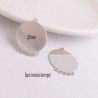 2 Sequins connecteur laiton plaqué argent multi attache 20mm