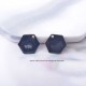 2 sequins laiton émail noir hexagonal  révresible 11x12mm