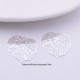 4 estampes laiton  plaqué argent  feuille Monstera 18mm