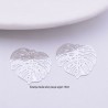 4 Estampes 18mm feuille Monstera  laiton  plaqué argent