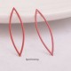 4 connecteurs navette émail rouge 24x7mm