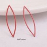 4 connecteurs navette émail rouge 24x7mm