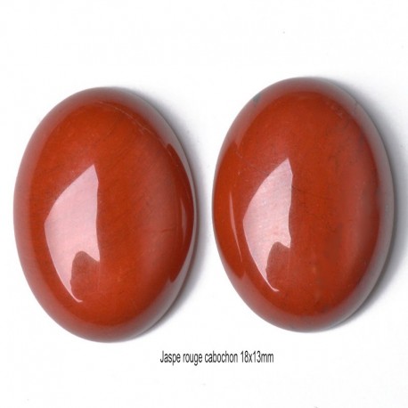 2 cabochons de jaspe Basanique rouge  13x18mm