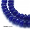 10 Perles jade boulier lisse bleu royal 8x4mm