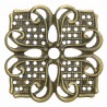 5 estampes carre  fleur vintage filigrane  bronze 35mm