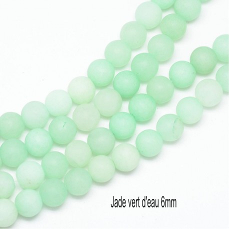 10 Perles jade naturelles vert d'eau 8mm