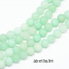 10 Perles jade naturelles givrée  vert d'eau 6mm