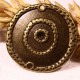 6 connecteurs bronze rond irregulier  bordure marteles 21mm