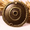 6 connecteurs bronze rond irregulier  bordure marteles 21mm