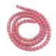 20 perles jade Mashan ronde givrée 4mm rouge