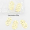 6 Estampes 20x6mm ananas  laiton  or 24kt