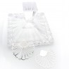 2 Estampes 38x40mm éventail  laiton argent  rhodié