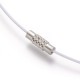 Tour de cou  acier gainé blanc  14,5cmx 10 pieces