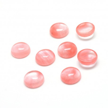 1 cabochon pierre gemme quartz cerise 20mm