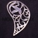 2 connecteurs goutte motif fleuri argente 56x33mm