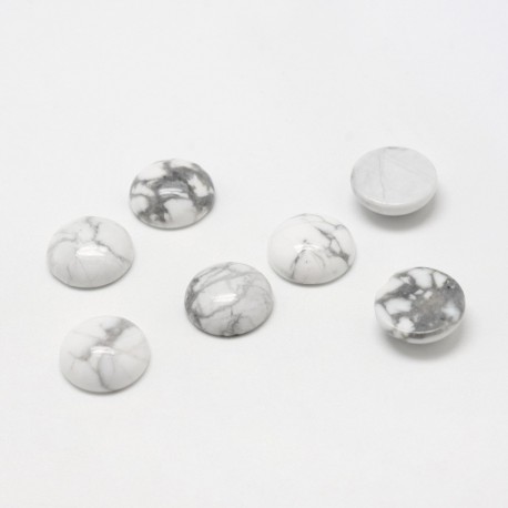 1 cabochon pierre naturelle  howlite blanche 18mm