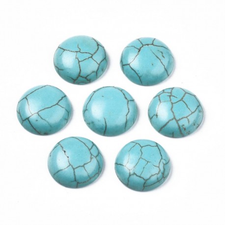 1 cabochon pierre turquoise marbré 20mm