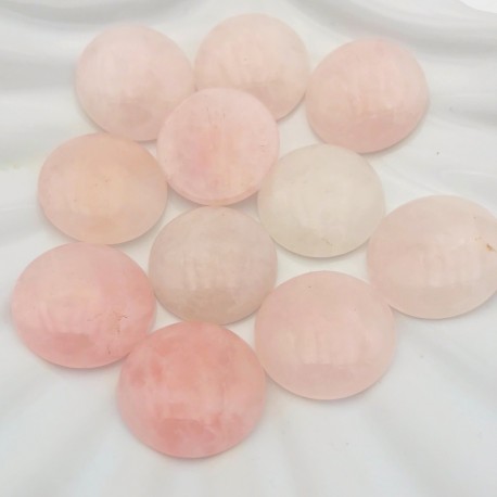 1 cabochon pierre gemme quartz rose 25mm