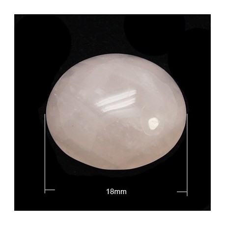 1 cabochon rond quartz rose 18mm