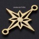2 connecteurs acier or étoile du nord 15x18mm