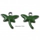 8 breloques acier inoxydable libellule émail vert 11,5x12mm