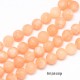 10 perles jade naturelle givrées orange 8mm