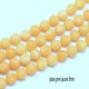 10 perles jade naturelles givrées jaune 8mm