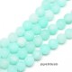 10 perles jade naturelles givrées bleu tendre  8mm