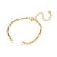 1 bracelet chaine figaro acier or ajustable 15cm