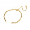 1 bracelet chaine figaro acier or ajustable 15cm