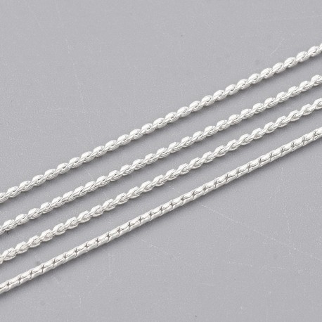 Chaine serpentine laiton argent clair 0.8mm x1m