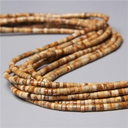 20 perles naturelles jaspe terre non teint heishi 4x2mm