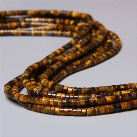 20 perles naturelles oeil de tigre  heishi 4x2mm