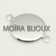 10 connecteurs laiton bordure dentelés platine 16mm