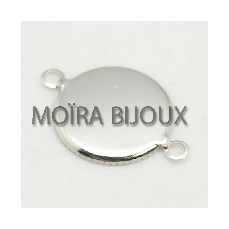 10 connecteurs laiton bordure dentelés platine 16mm