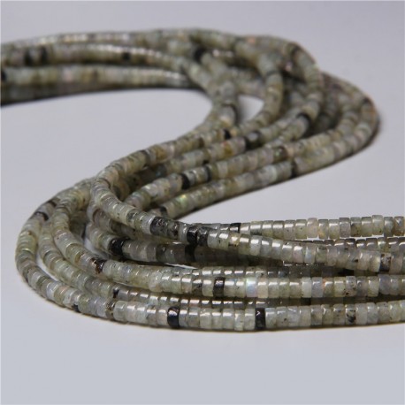 20 perles naturelles Heishi labradorite e non teint 4x2mm