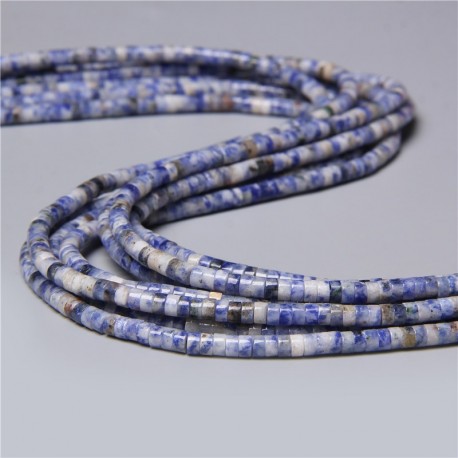 20 perles naturelles Heishi sodalite  non teint 4x2mm