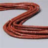 20 perles naturelles Heishi jaspe rouge  non teint 4x2mm