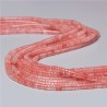 20 perles naturelles Heishi quartz cerise non teint 4x2mm